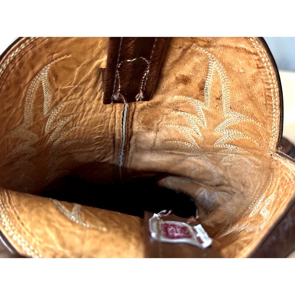 NOCONA Brown Leather Western Cowboy Boot Men's Size 8.5D Made in USA - Picture 13 of 16